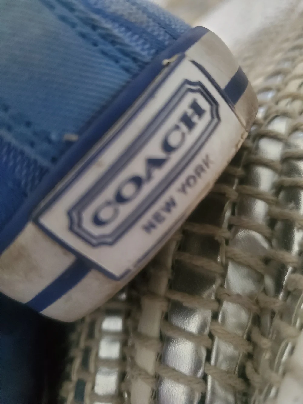 Coach Blue High-Top Sneakers with White Accents
